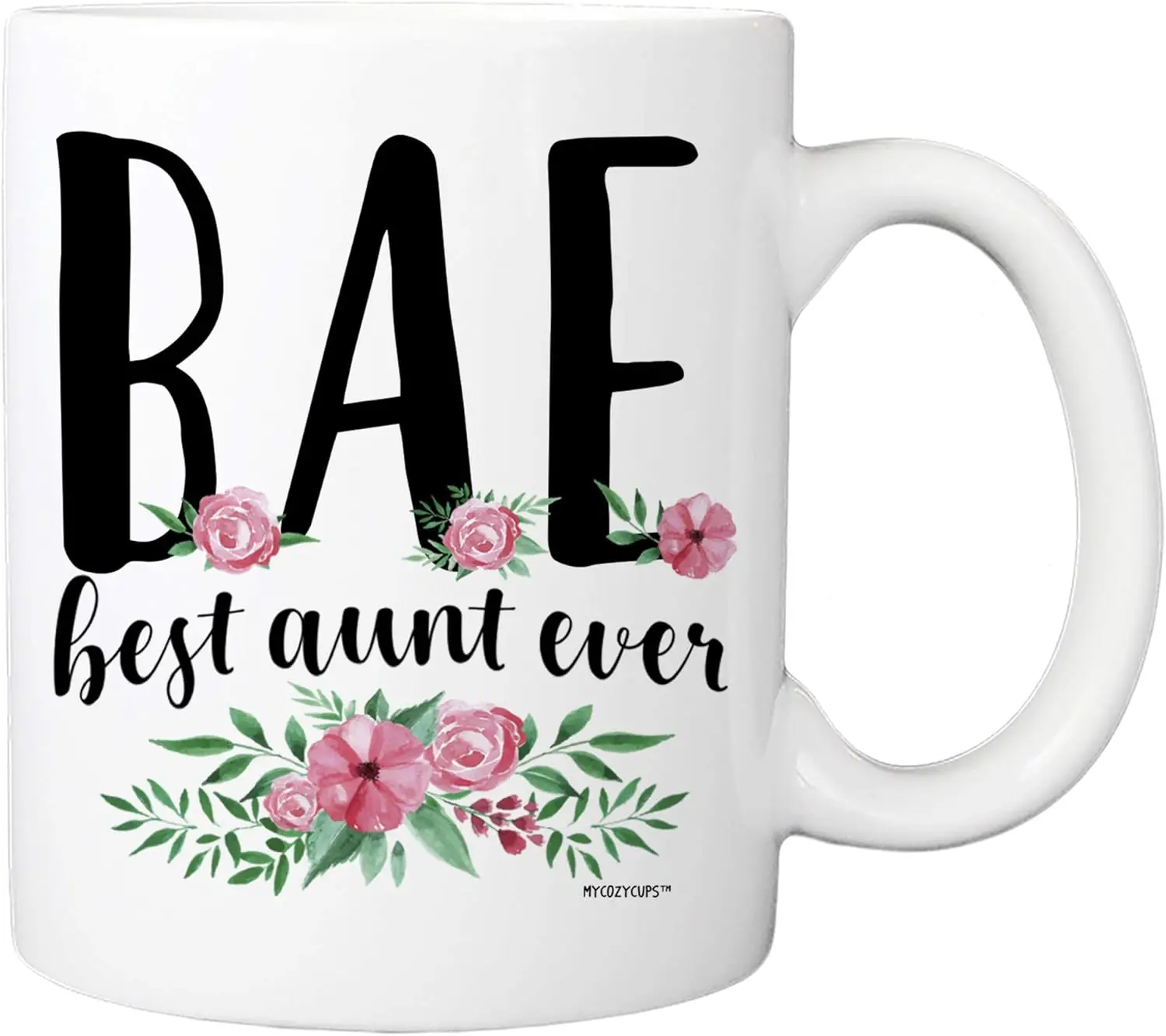 BAE Best Aunt Ever Coffee Mug - 11oz Cup for Sister, Women, Her, Auntie - Christmas, Birthday, Valentine's Day, Mother's