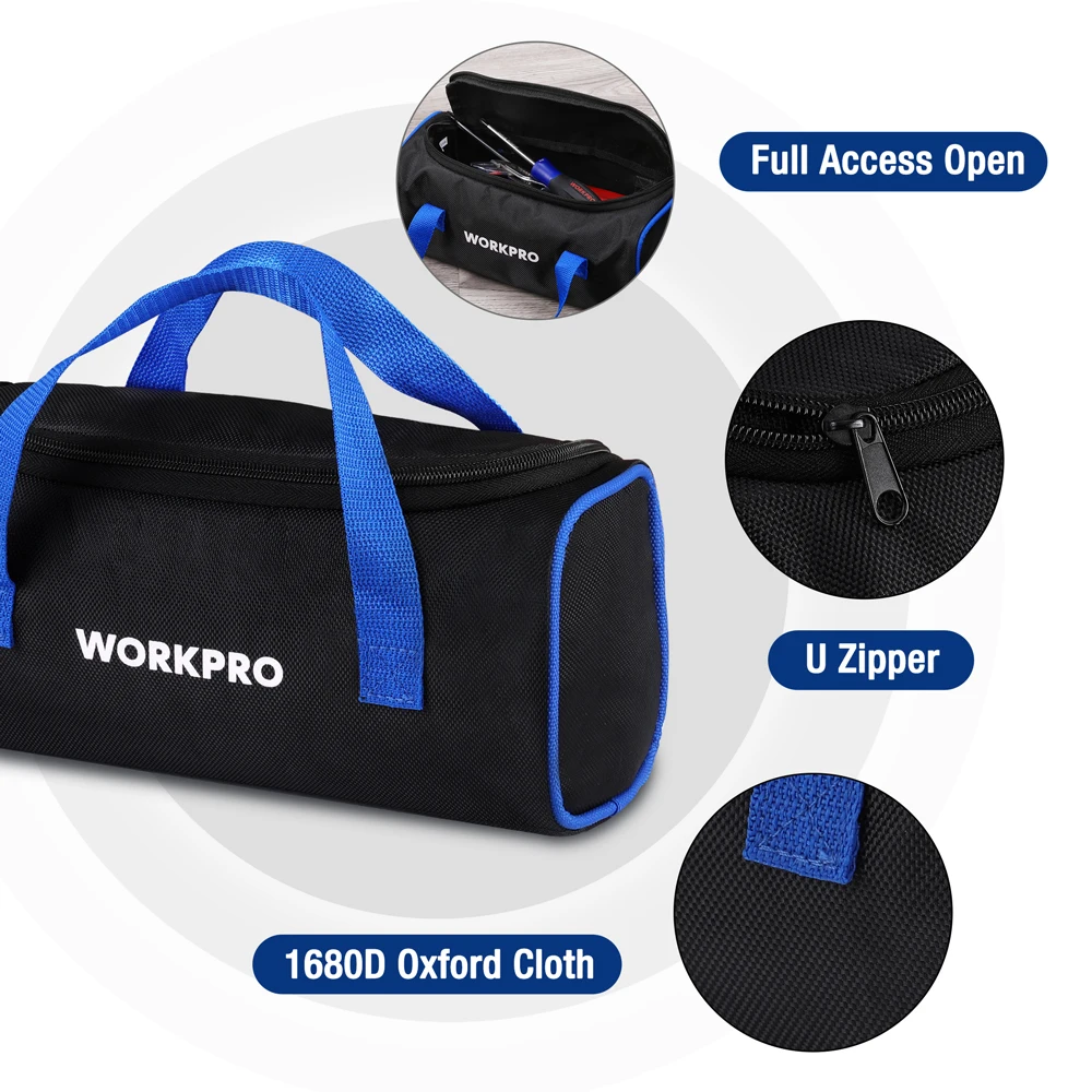 Imagem -02 - Workpro-multifuncional Eletricista Tool Bolsa Forte e Oxford Espessado Woodworking Storage Portátil Handheld Bag