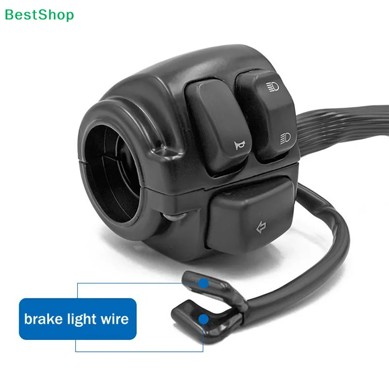 ☽Motorcycle Handlebar Switch Control,Universal Motorbike Turn Signal Switch,Start Turn Signal Switch Button With Wiring Harness