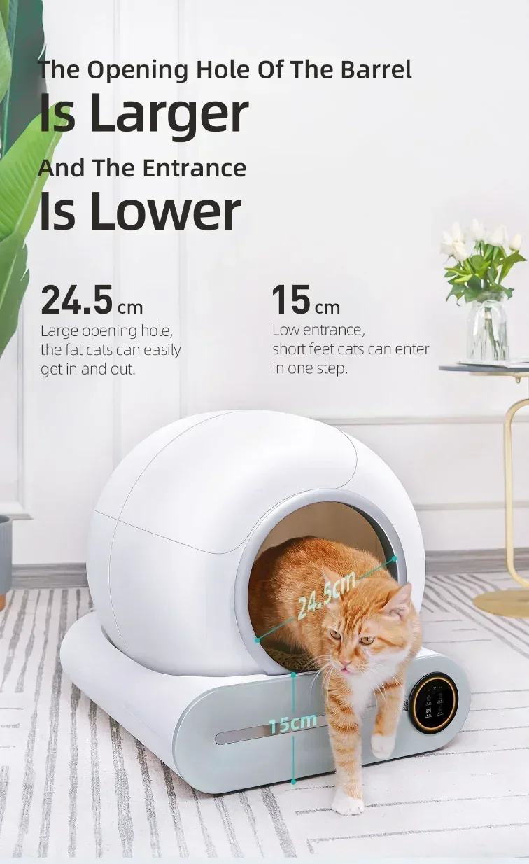 2023 New Design Health Tracking Intelligent Ai Learning Cat Toliet Record Indoor Big Smart Cat Box Automatic Kitty Litter Box