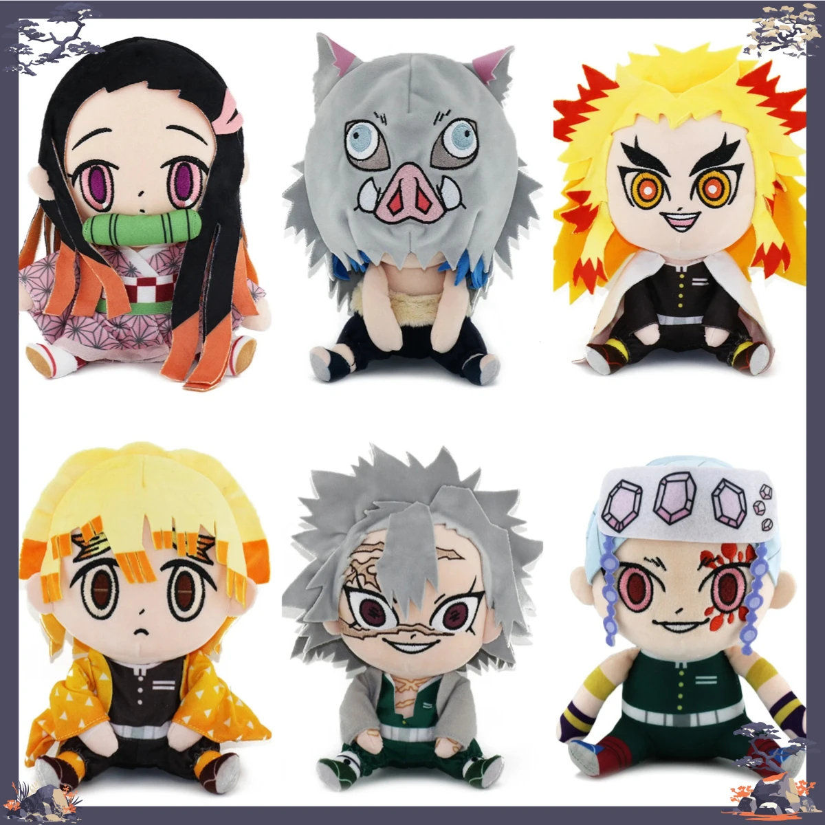 New 20cm Product Japanese Anime Ghost Slayer Blade Plush Doll Tanjiro Nezuko Game Peripheral Kawaii Pillow birthday gift friends