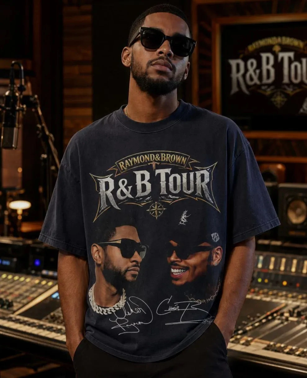 Usher x Chris Brown Tour Shirt 2026 R&B Tour 2026 Concert T-Shirt Tour Dates Urban Music Fan Shirt Hip Hop Graphic Tee
