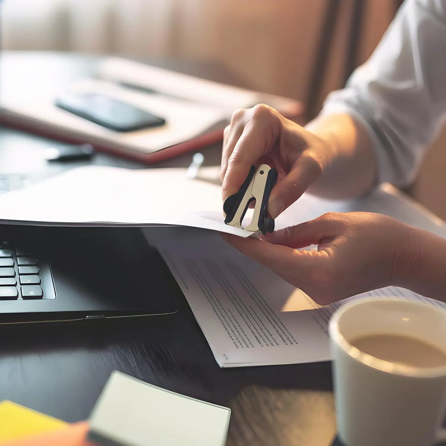 دباسة مدمجة من الفولاذ المقاوم للصدأ مع مزيل للتيلة، مريحة لسهولة التدبيس، لوازم مكتبية متينة للاستخدام المنزلي والعمل #6