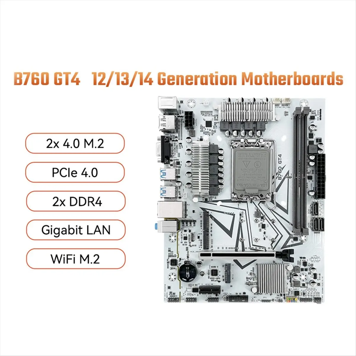 Dynamic B760 GT4 DDR4 Motherboard LGA 1700 Support I3/i5/i7/i9 12th 13th Processor CPU Dual Channel Memory RAM