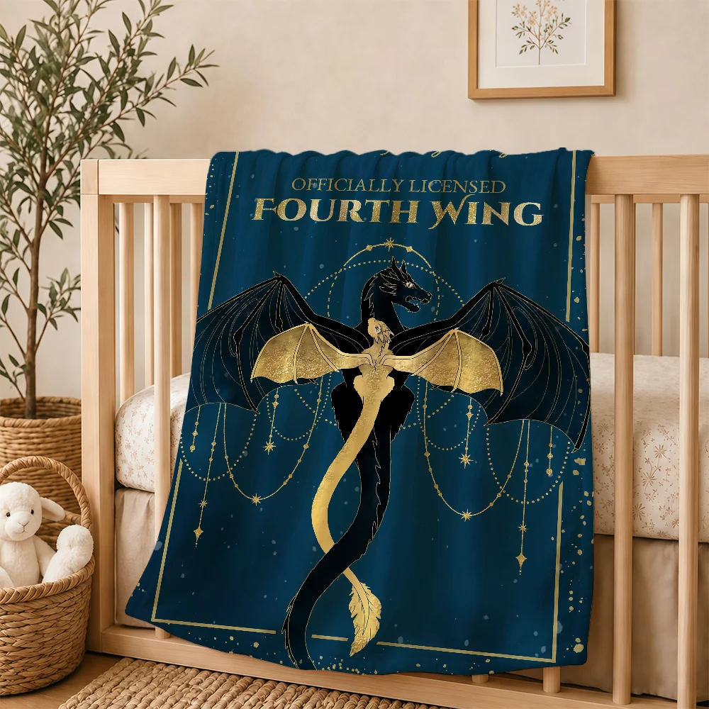 Book F-Fourth W-Wing Dragon Blanket For Soft Warm Knee For Bedroom Living Room Bed Sofa Camping Picnic Office Gift Throw