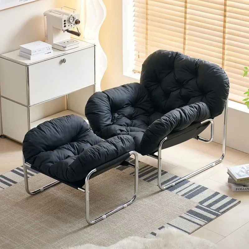 Single Sofa Chair Minimalist Light Luxury Living Room Lazy Casual Cream Medieval Bauhaus Style Retro Chair image 4
