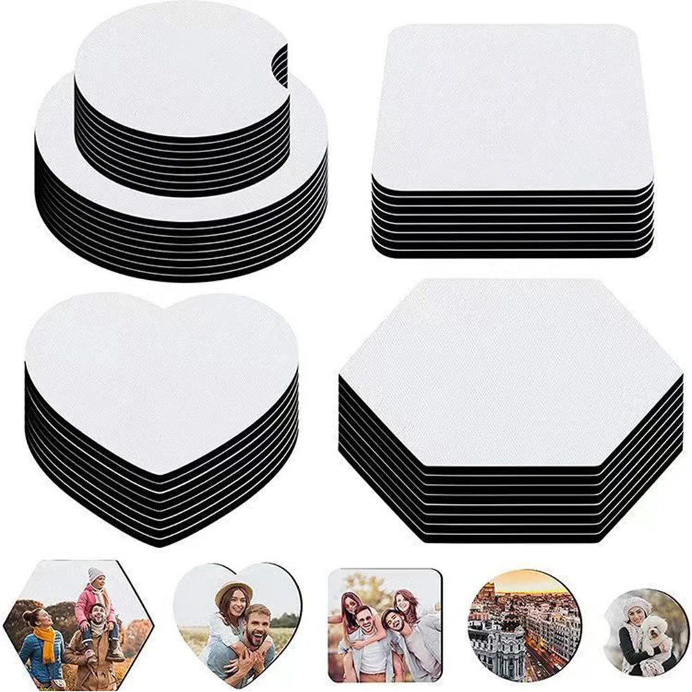 10pcs Sublimation Blank Cup Coasters Bulk Round Blank Cup Mat Rubber For Sublimation Transfer Heat DIY Crafts