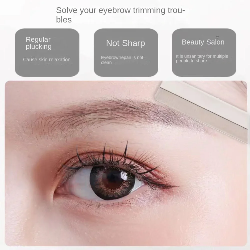 100 ピース/ロット眉毛多機能シャープフェザーブレードステンレス鋼トリミングプロのヘアカットかみそりナイフメイクアップツール