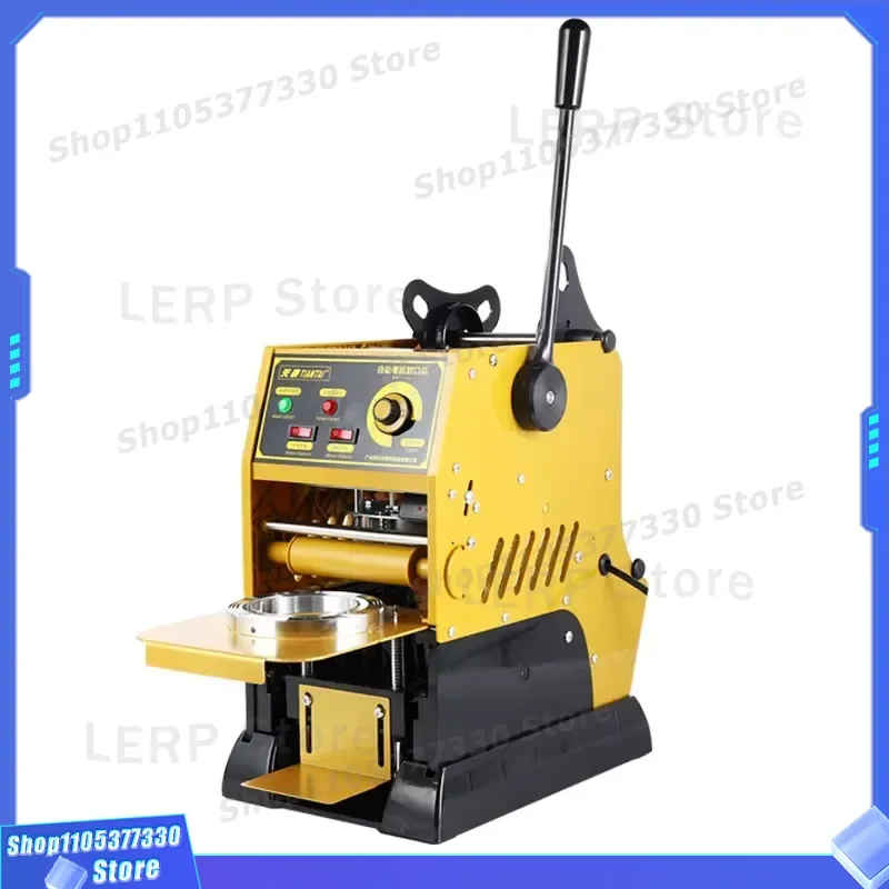 Manual PVC PP Sealing Machine Stainless Steel Cup Sealer for Milk Tea Shop Bubble Tea Store Portable Hand Press Device