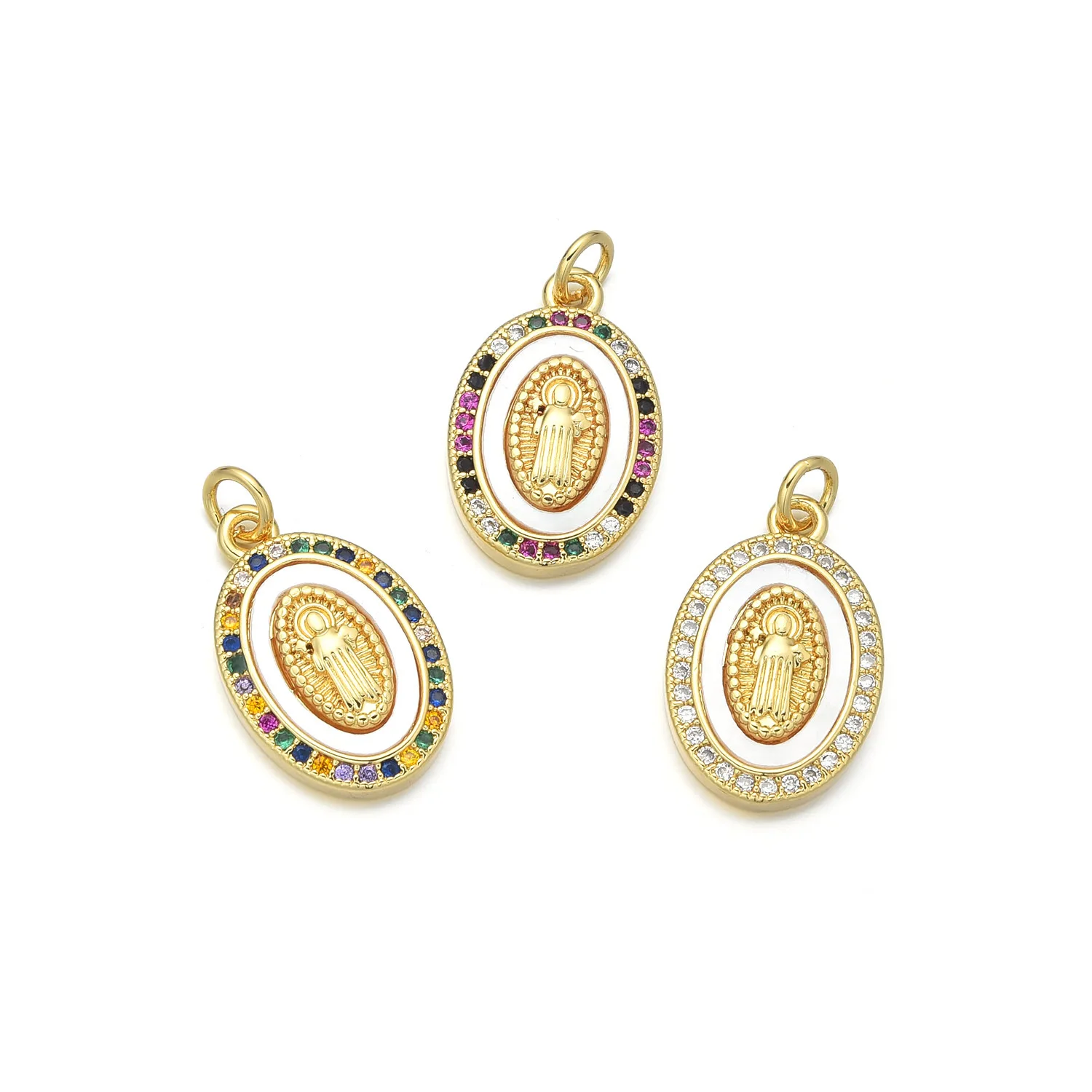 5pcs Europe and The United States Natural Shell Virgin Mary Necklace Pendant Accessories DIY Jewelry Making Materials Wholesale