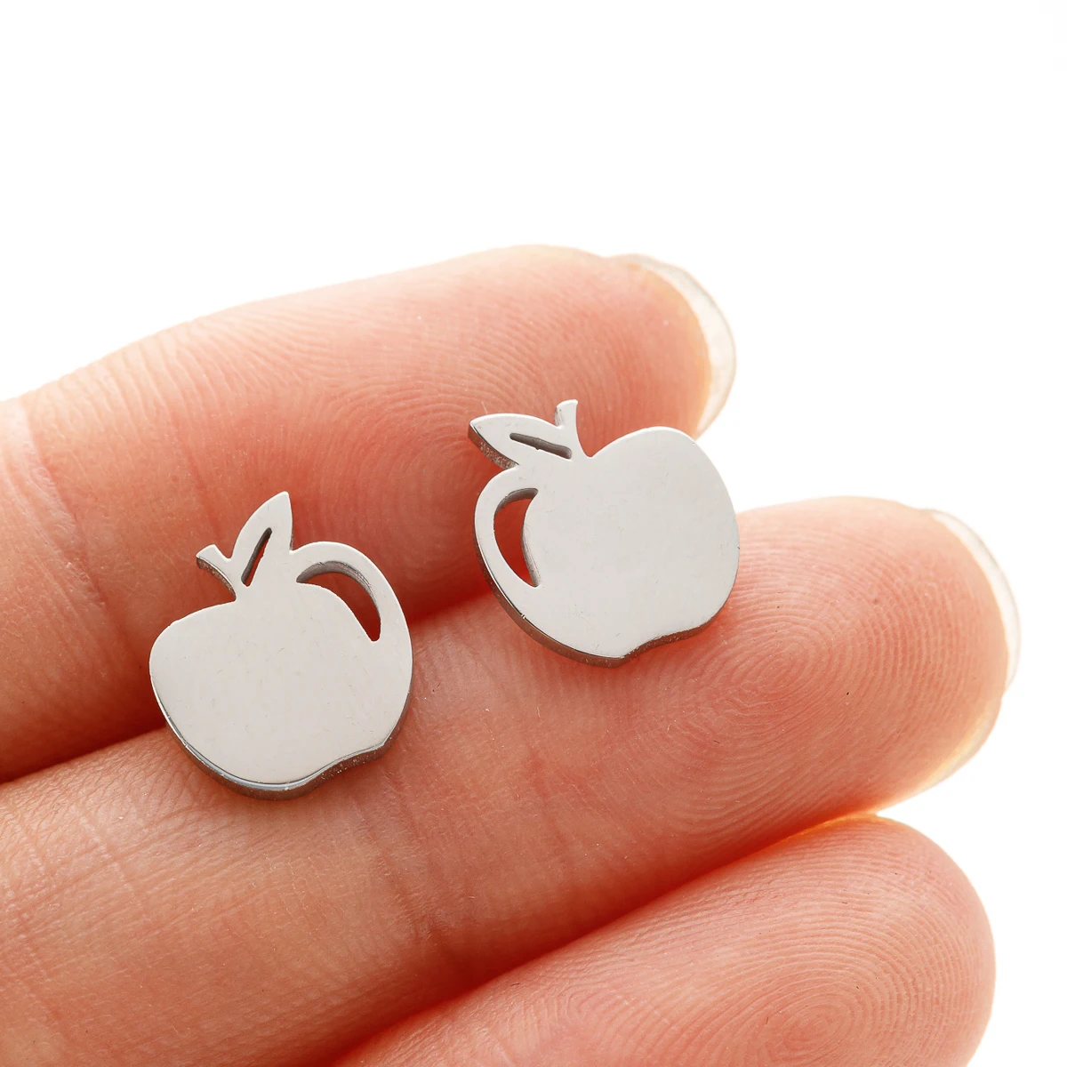 1Pair Stainless Steel Simple Apple Stud Earring Stainless Steel Women Classic Pendientes Korean Jewelry Best Friend Gift