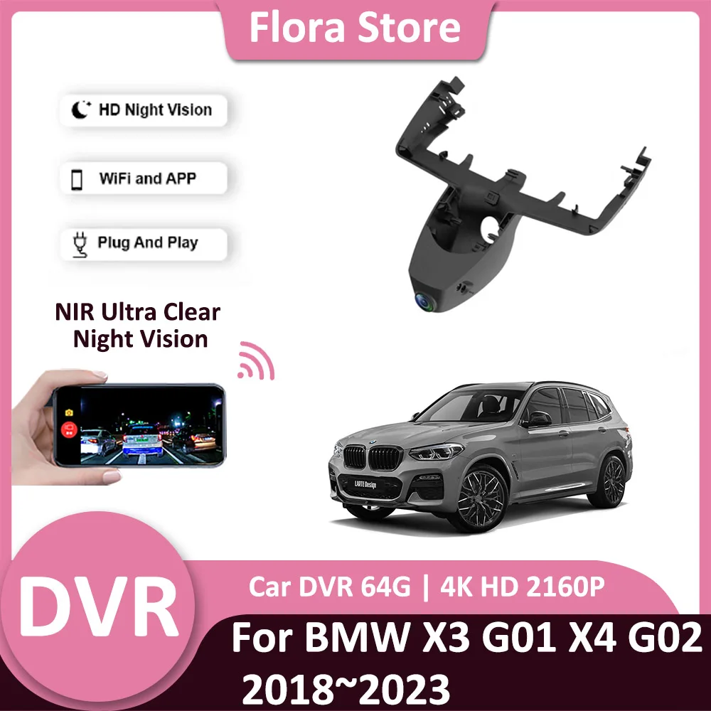 

For BMW X3 G01 X4 G02 2018~2023 xDrive 20d 30d M Sport 4K Video DVR Car Dash Cam Rear View Camera Record Night Vision Accessorie