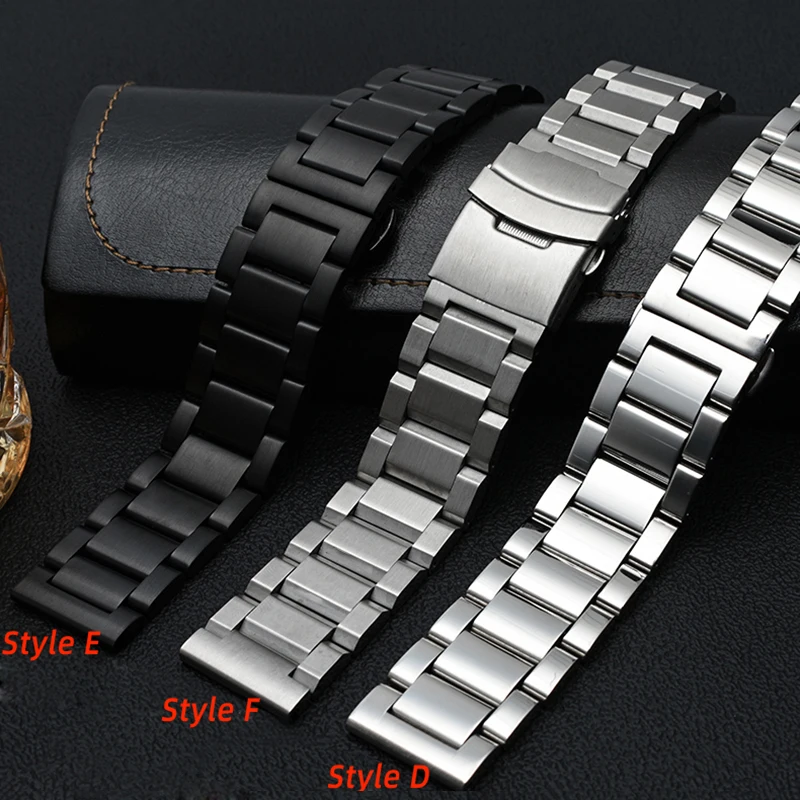 Curved end Stainless Steel Watchband 20mm 22mm For Casio EFR-303 MDV-106 EFV-540 EFV-500 BEM501 EFS-S510 EQB-501 men Watch Strap