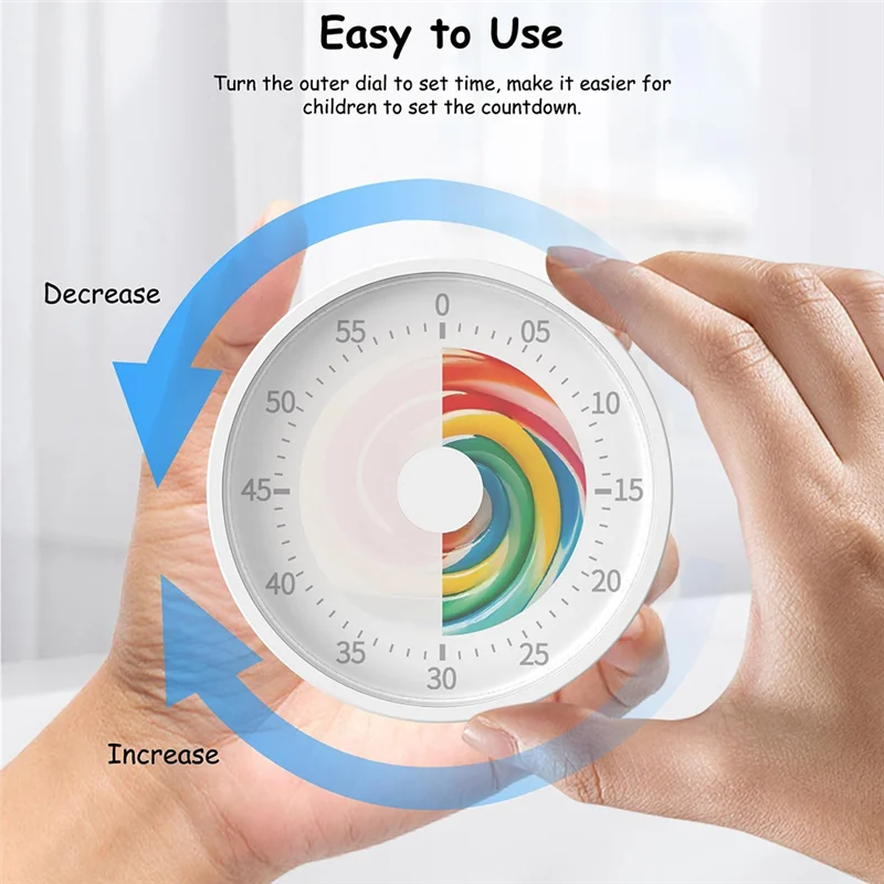 Visual Classroom Timer For Kids - Desk 60 Minutes Countdown Timers For Teachers And Students Easy Rotating And Reading