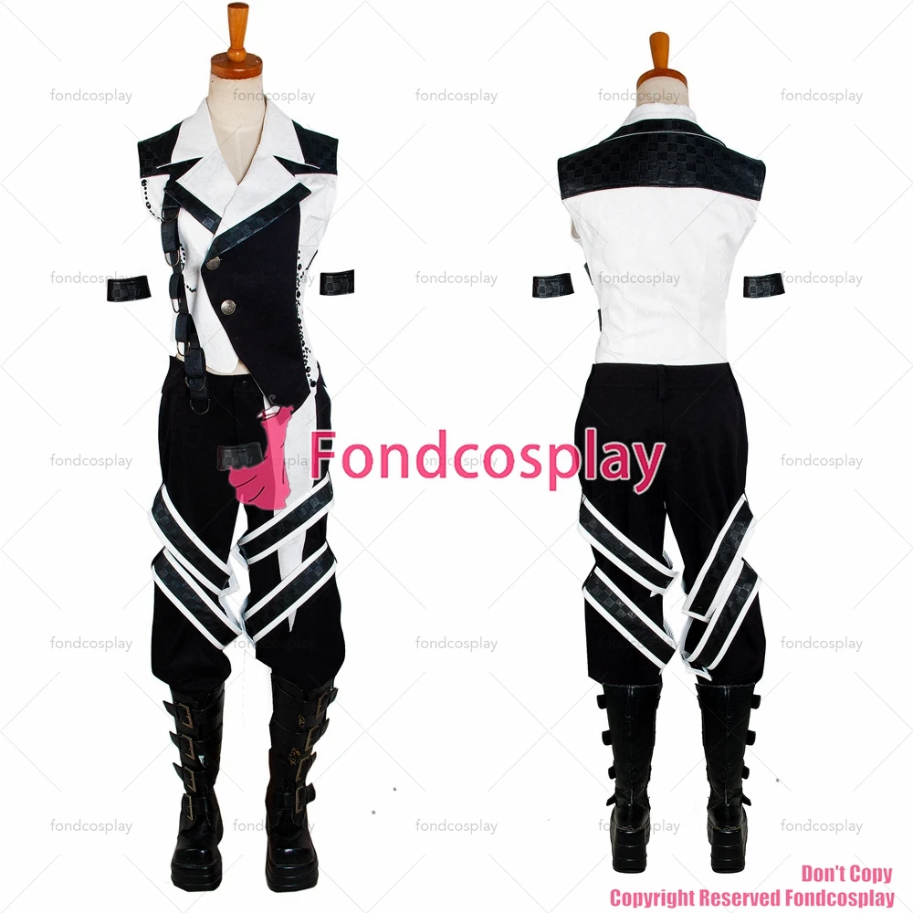 fondcosplay hiphop Gothic Tripp punk Japan Gazette Reita Visual J rock Suit black white cotton Jacket pants CD/TV[G313]