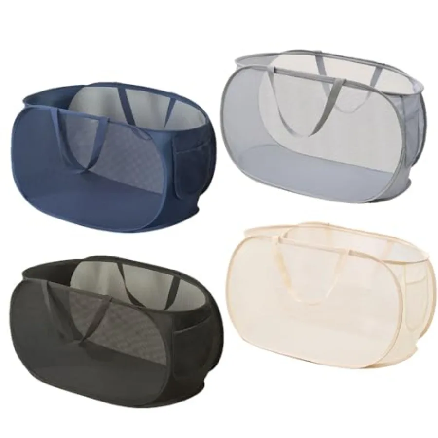 

4 Pcs Collapsible Laundry Baskets, Opening Laundry Hamper, Foldable Laundry Basket, Dirty Clothes Basket for Clothes and Home O