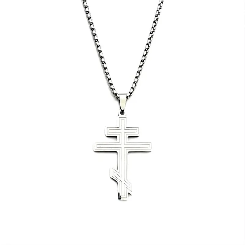 Punk Eastern Orthodox Church Stainless Steel Pendant Necklaces For Men Women Cross Necklace Jelwery Wholesale Lots 