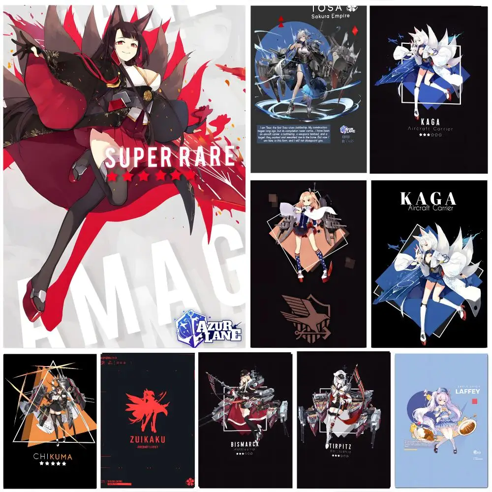 Game Azur Lane Poster Wall art print art suitable for living room bedroom bar parlor home decoration gift