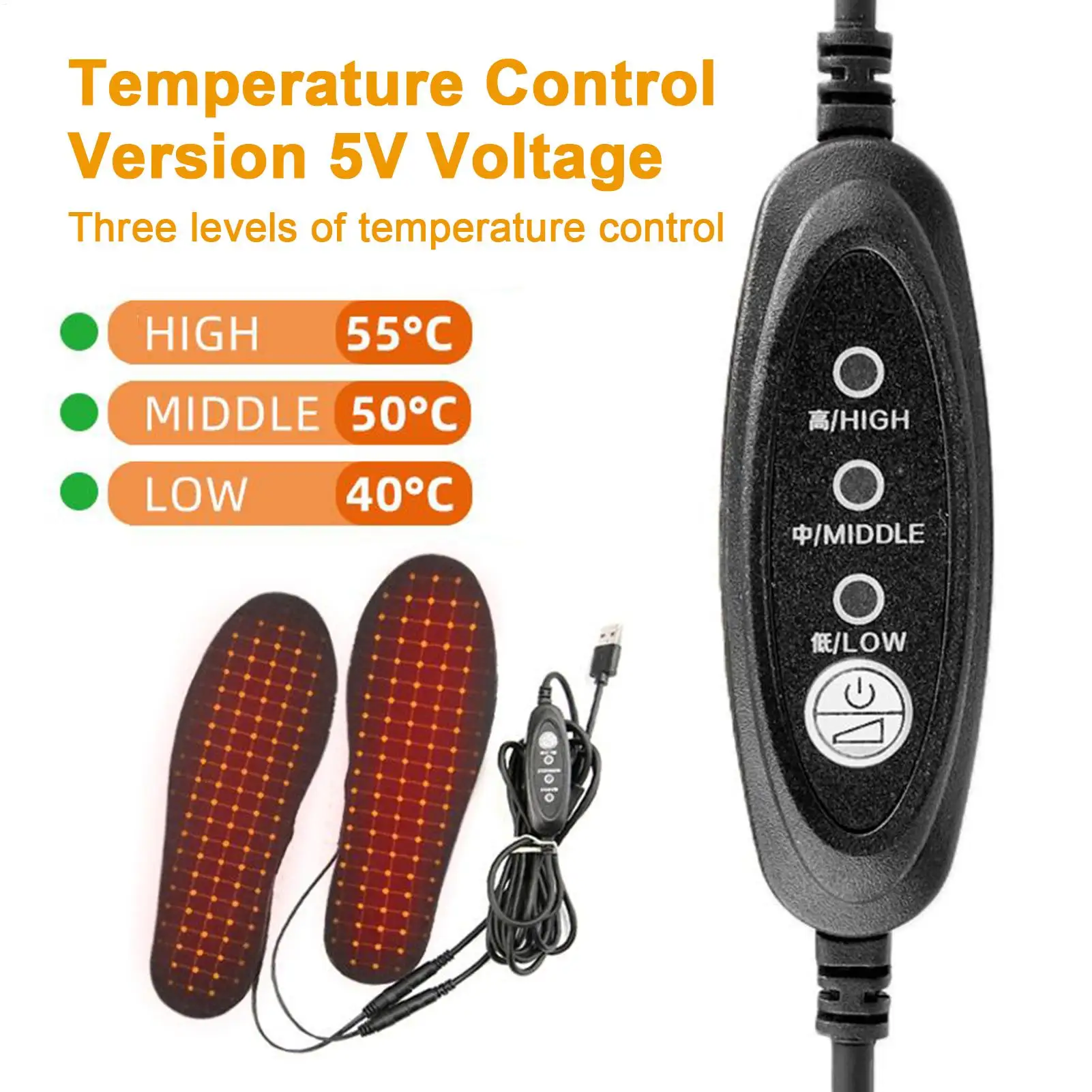 USB Heated Shoe Insoles for Feet Warm Sock Pad Mat Electrically Heating Insoles Washable Warm Thermal Insoles man women