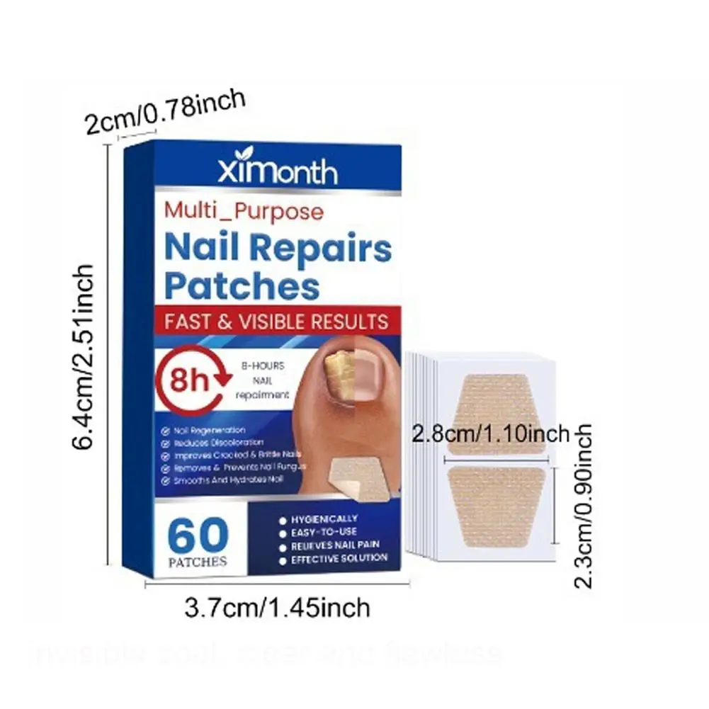 1box Nail Repair Patch Grey Fungal Nails Thickening Soft Paronychia Treatment Anti Infection Correction Sticker Ingrown Toenail