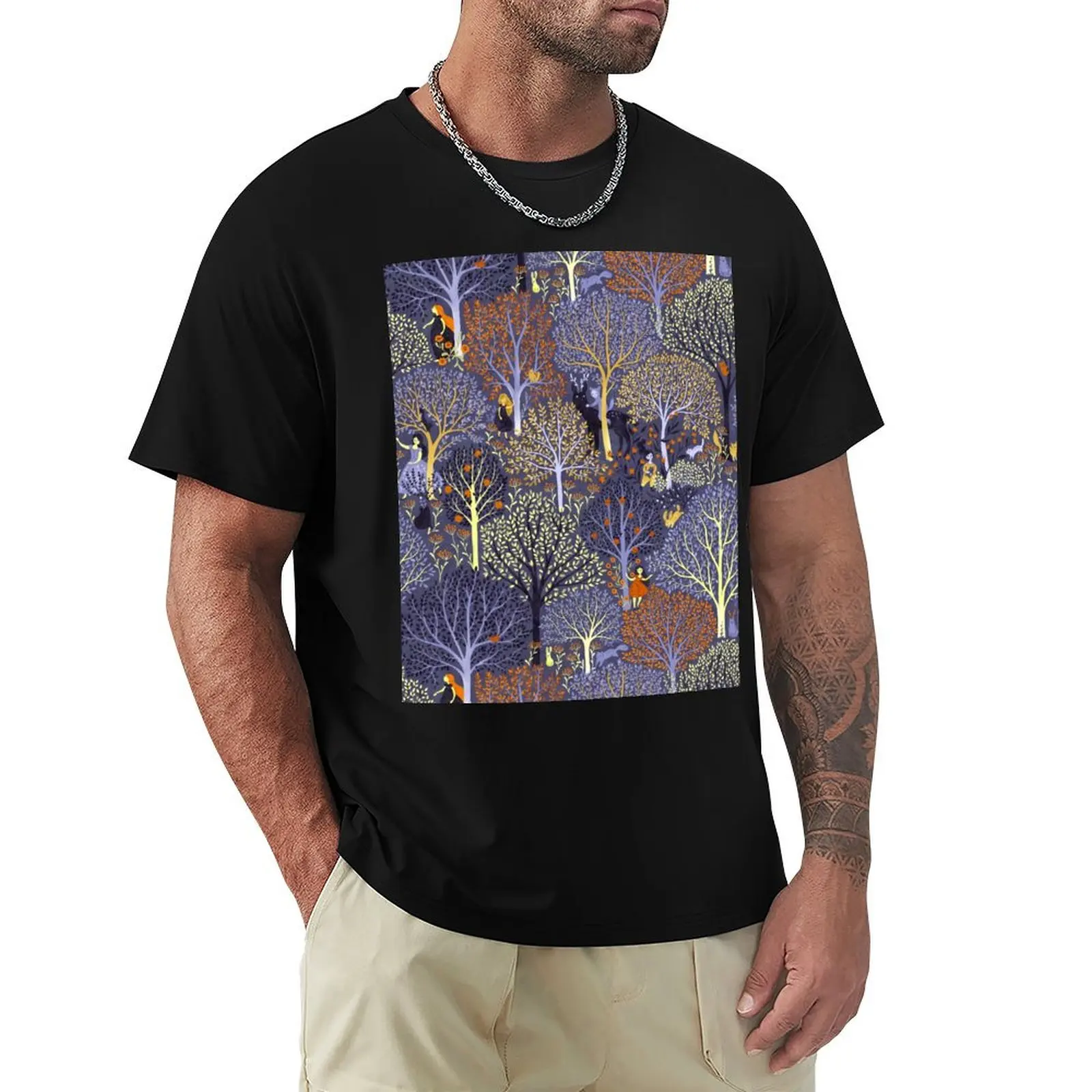 

Magical Forest in blue T-Shirt heavyweights korean fashion tees mens graphic t-shirts pack
