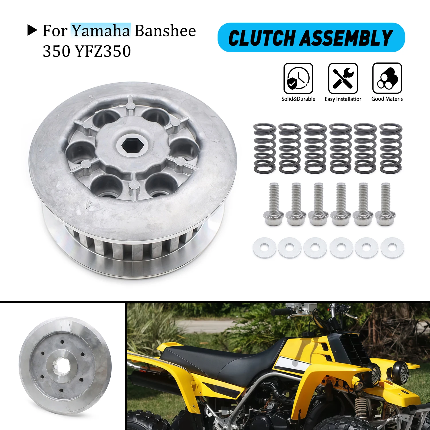 

Clutch Kit Center Hub Pressure Plate For Yamaha Banshee 350 YFZ350 1987-2004 2005 2006 Limited Special Edition Accessories Moto