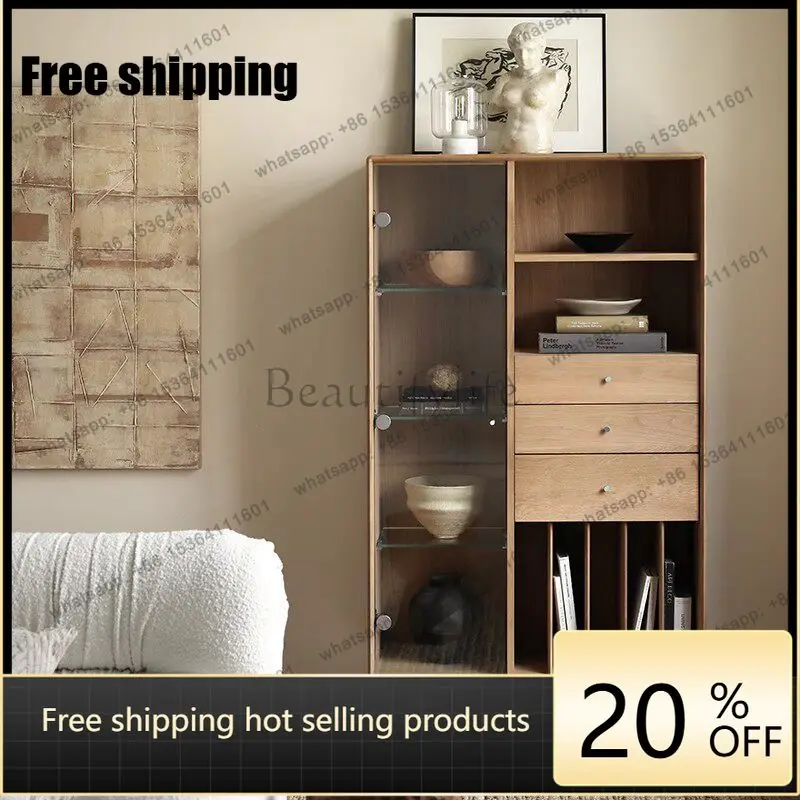 LD medieval American solid wood locker small apartment storage display cabinet