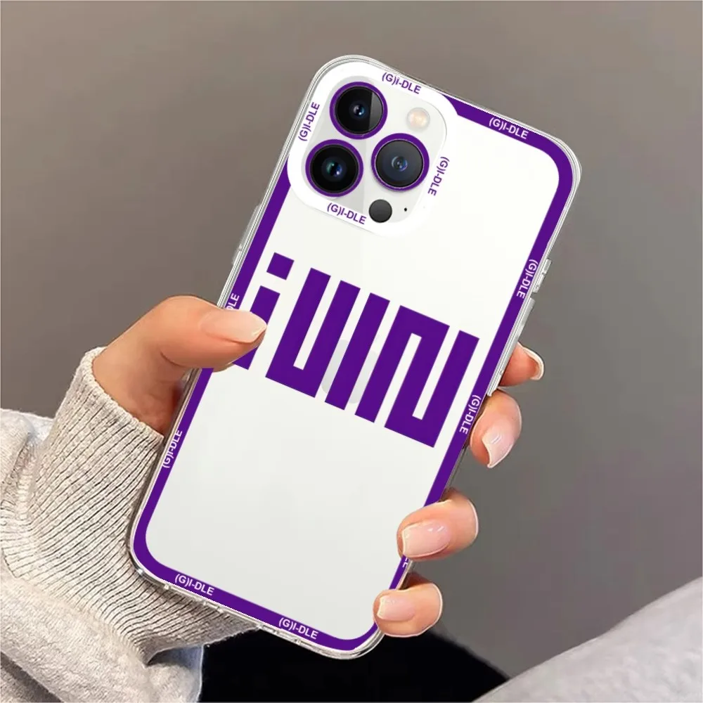 KPOP g-(G)I-DLE gidle Phone Case For iPhone 11 12 Mini 13 14 Pro Max Transparent Shell