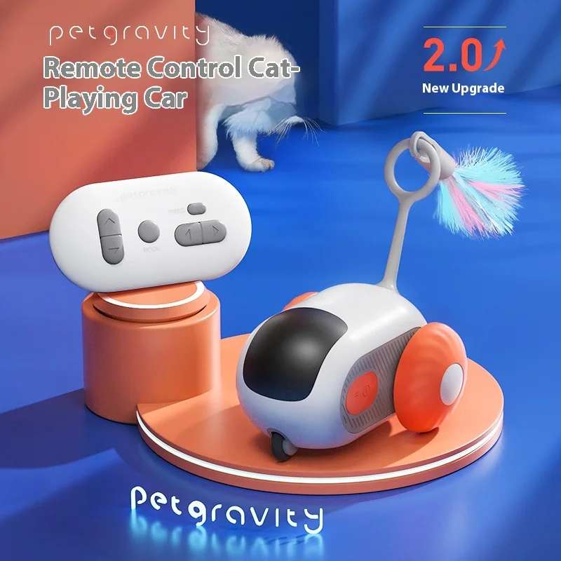 Jouet de voiture télécommandé Intelligent 2.0 pour chats, petite souris interactive, divertissement, jeu pour animaux de compagnie, auto-entretien joyeux
