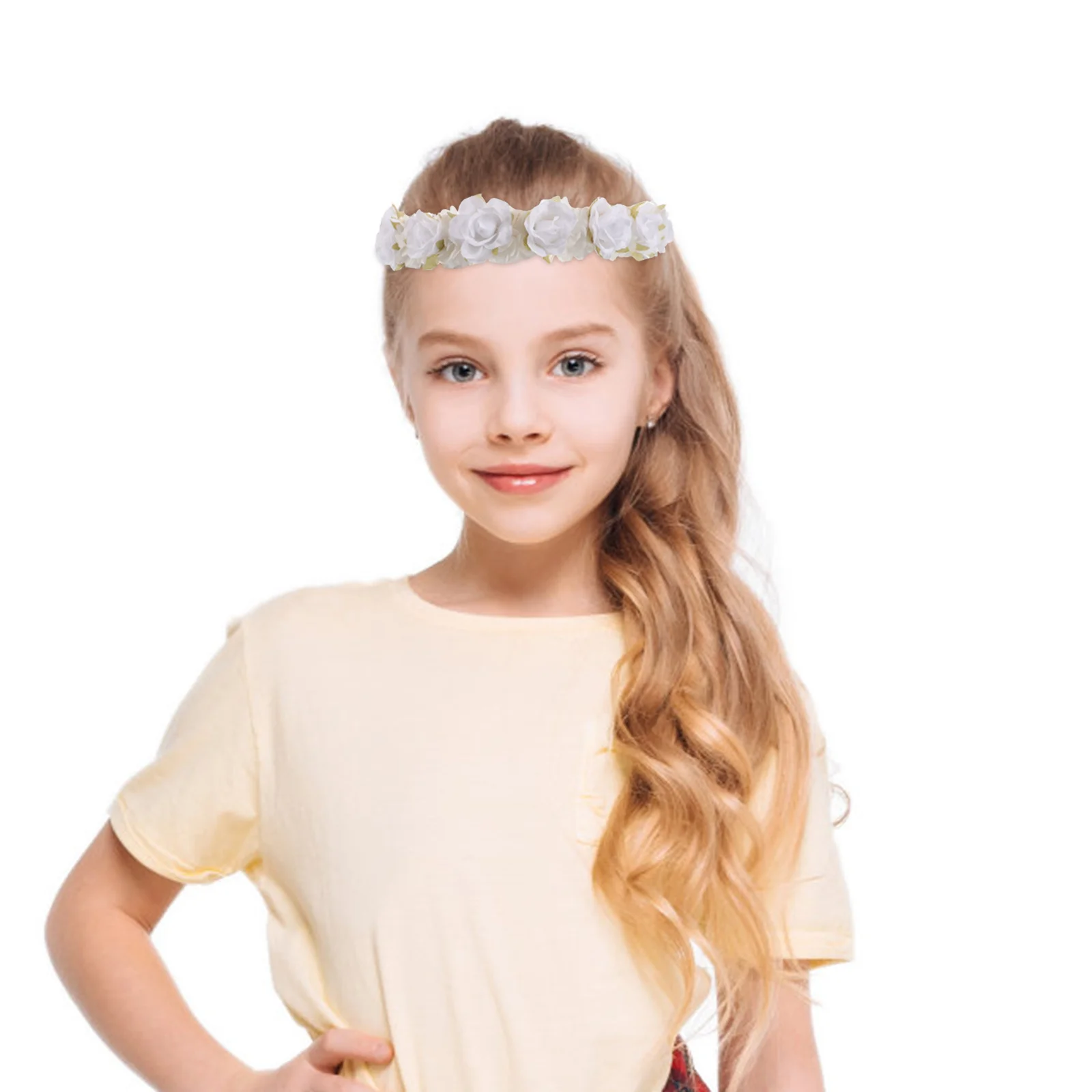 

Fairy Flower Crown Floral Embroidered Headband Soft Comfortable Hair Accessory Party Dress-Up Floral Wreath