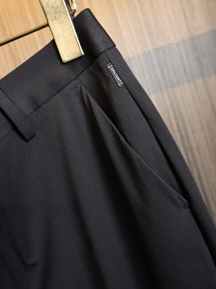 Cooling Sensation High Elasticity Men's Summer Business Casual Pants Straight Leg Commuter Versatile Comfortable Nylon Trousers