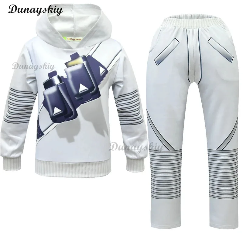 Del Electronic Sound Singer DJ Marshmello Fortnites Mask Girls Boys Halloween Christmas Cosplay Party Costume Hoodie Set