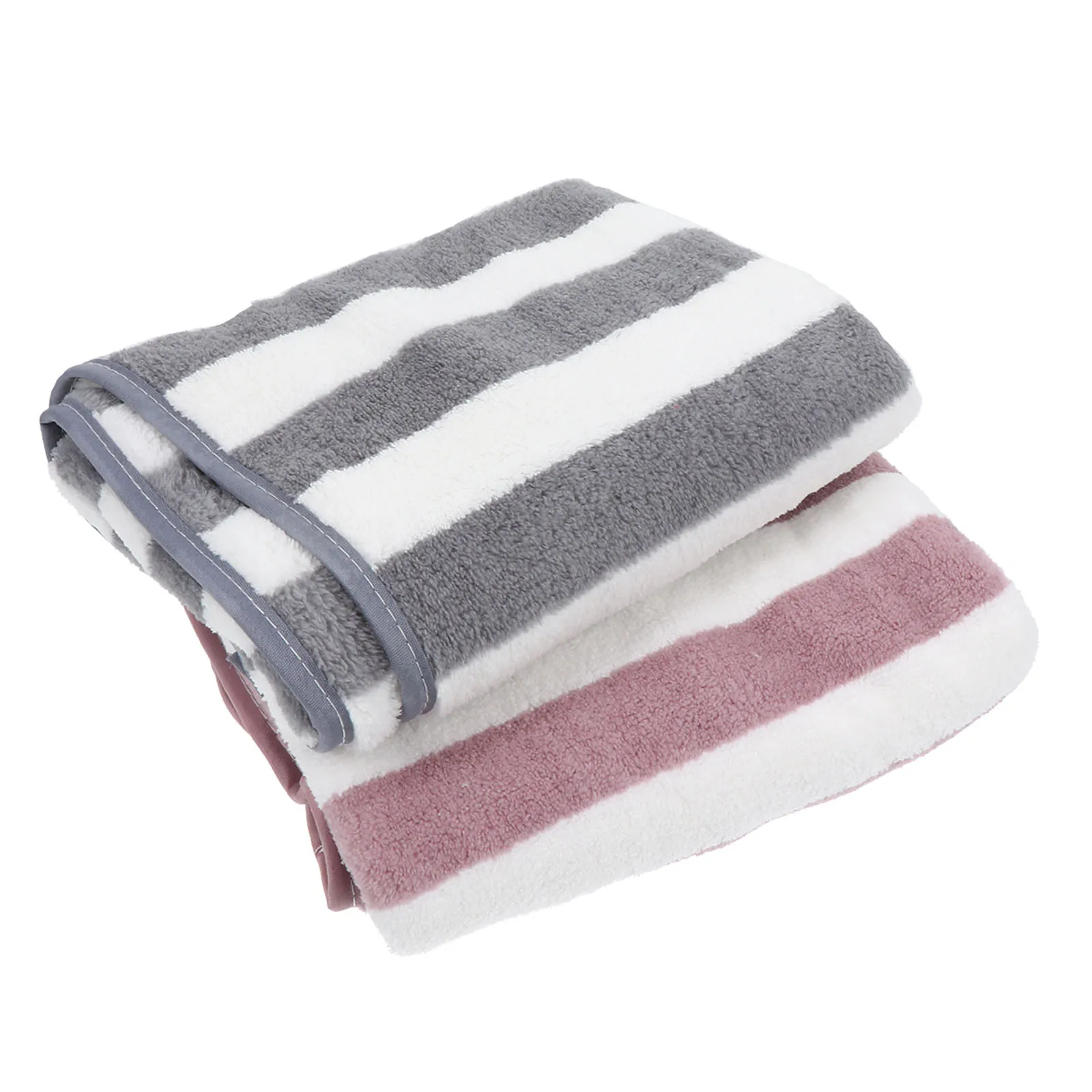 

4 Pcs Color Striped Face Towels Thick Coral Fleece Soft Bath Absorbent Reusable Travel Size Gentle Cleansing Practical Gift