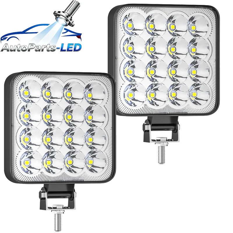 

4pcs Mini 16 LED 48W LED Work Light Lamp Bulb Square Spotlight Offroad LED Light Bar 4X4 4WD For Truck Car SUV ATV Headlight
