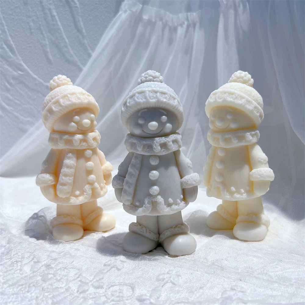 

Gingerbread Snowman Silicone Candle Mold Christmas Design Soy Wax Mould for DIY Craft