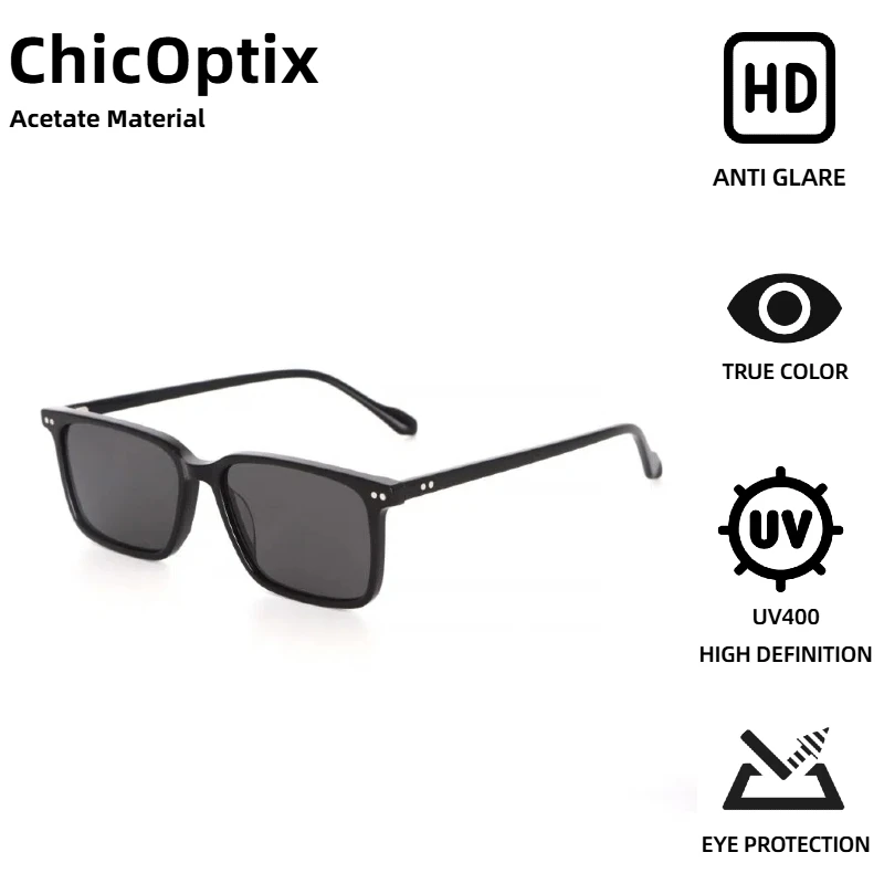 

ChicOptix Retro Rectangular Rivet Design Women's Sunglasses & Retro Acetate Sunglasses for Men, UV400, Metal Hinge, Anti-Glare