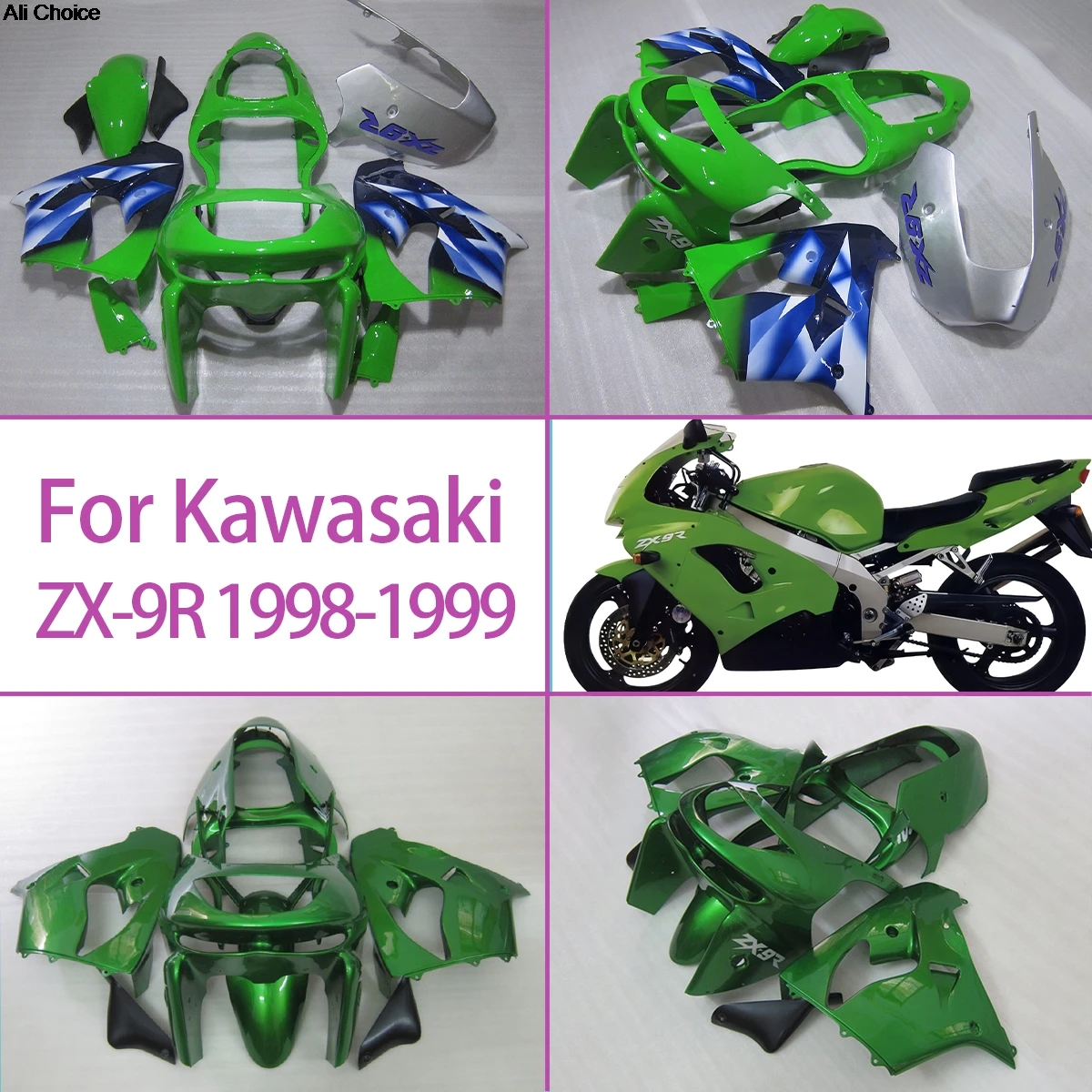 

Fairing Set Fit For 1998 1999 Kawasaki ZX-9R Quality Full ABS Plastic Fairing Kit Motorcycle 98 99 ZX-9R