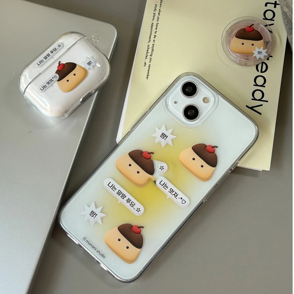 Clmj Korean Ins Cute Pudding Phone Case For Samsung Galaxy S26 S25 S24 S23 S22 S21 S20 FE Note20 Note10 Edge Plus Ultra Lite 5G