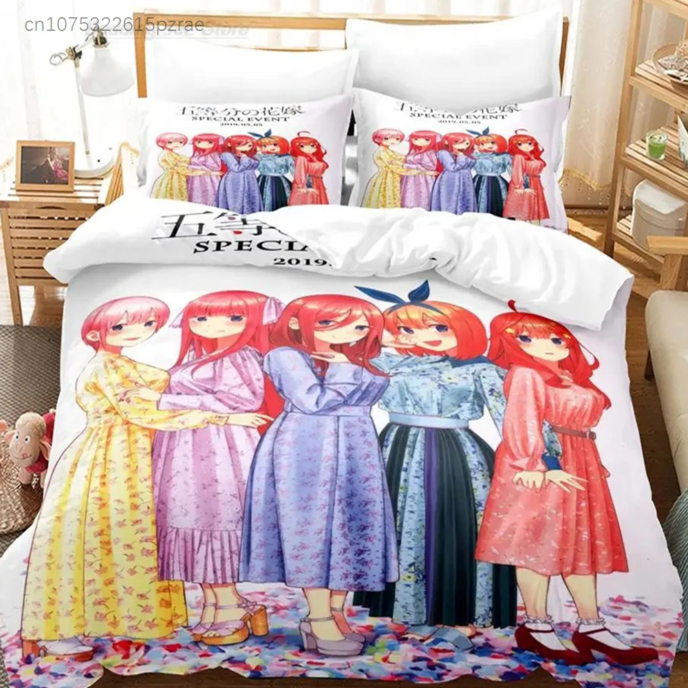 The Quintessential Quintuplets Bedding Set Bedroom Soft Modern Bedspreads Comefortable Kids Duvet Cover Quilt Cover Pillowcase