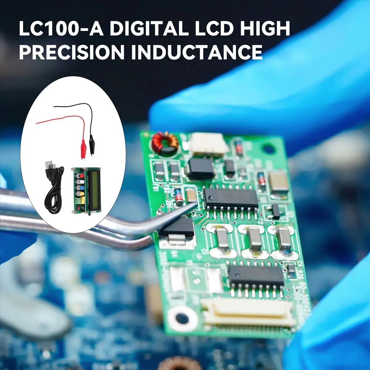 Jan.Lc100-A Digital Lcd High Inductance Capacitance L/C Meter Capacitor Tester Frequency 1Pf-100Mf 1Uh-100H Lc100-A + Test Clip