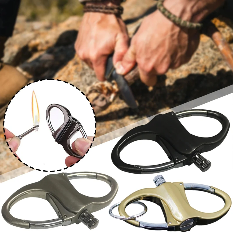مباراة دائمة ولاعة المفاتيح في الهواء الطلق الطوارئ مشعلات حرائق السجائر المقاومة للماء الصوان Keyrings
