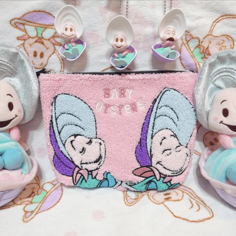 Kawaii Disney Cartoon Alice in Wonderland Young Oyster Baby Plush Toys Cosmetic Bags Coin Purse Cell Phone Storage BagS Gifts