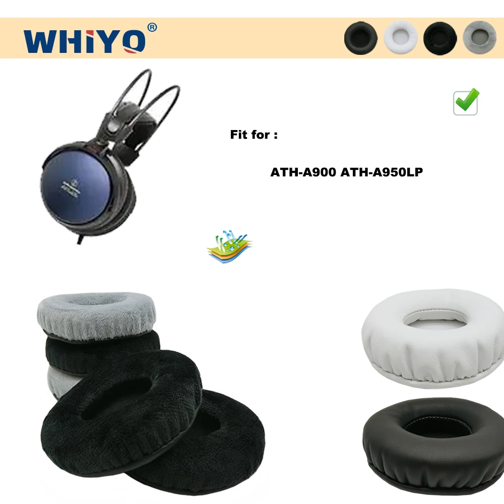 

Whiyo New Upgrade Replacement Ear Pads for ATH-A900 ATH-A950LP Headset Parts Leather Cushion Velvet Earmuff Sleeve