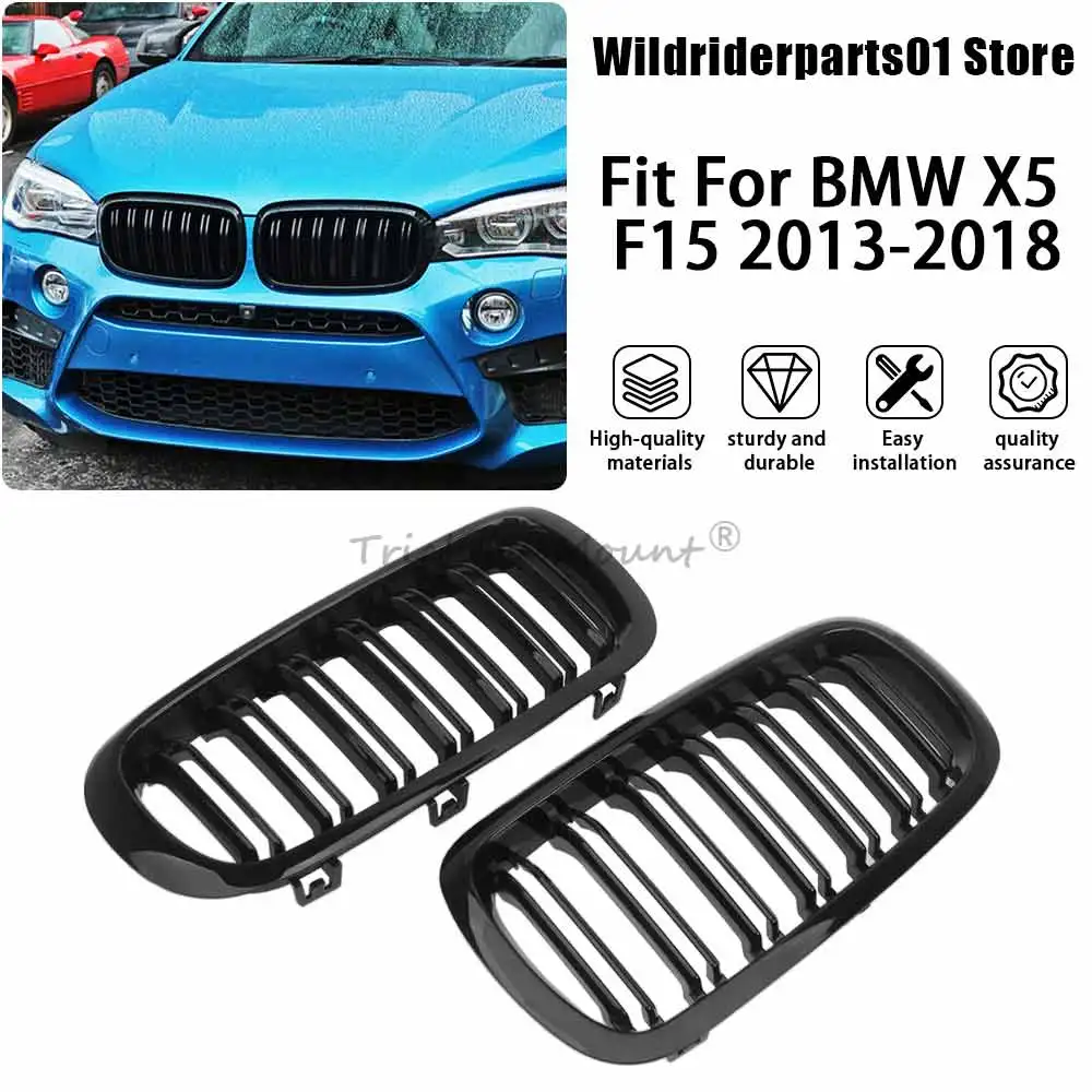 

Автомобильная часть, передняя спортивная решетка, глянцевая, с двумя планками, глянцевый черный АБС-пластик для BMW X5 X6 X5M X6M F15 F16 X5M F85 X6M F86 15-17