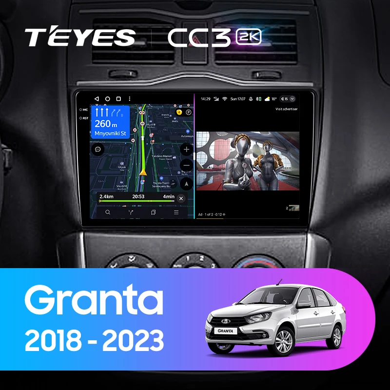 TEYES CC3 2K For LADA Granta Cross 2018 - 2023 Car Radio Multimedia Video Player Navigation stereo GPS Android 10 No 2din 2 din dvd