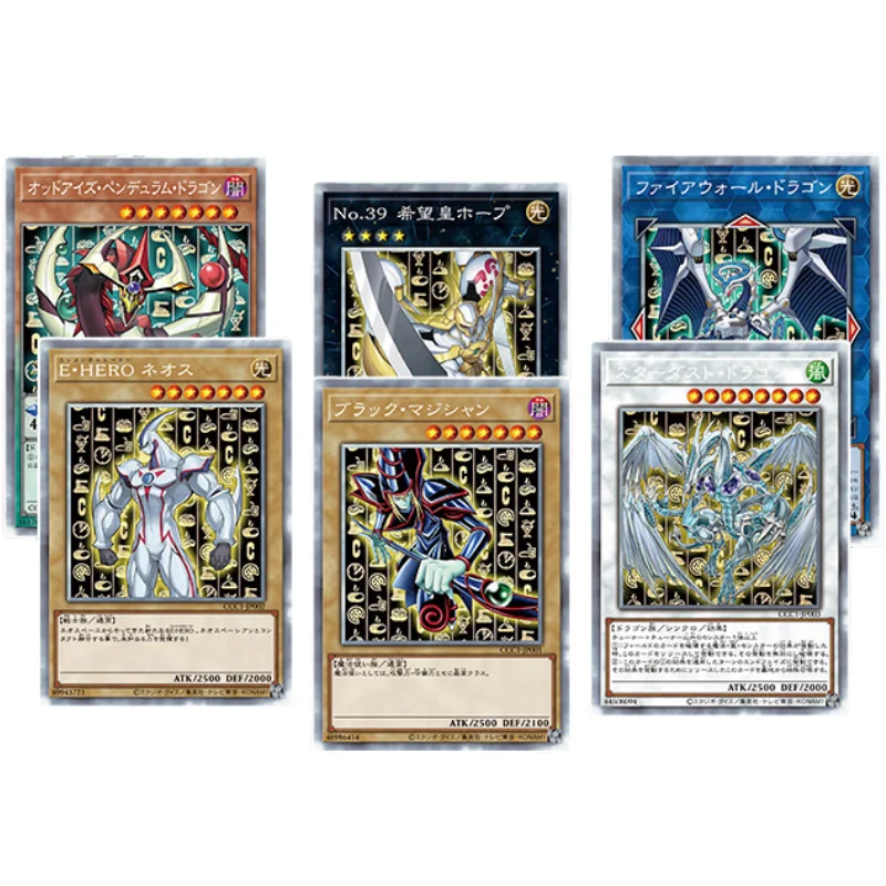 6Pcs/Set Yu Gi Oh Cards Dark Magician Elemental HERO Neos Anime Game Collection DIY Toys Color Flash Collaboration Special Cards