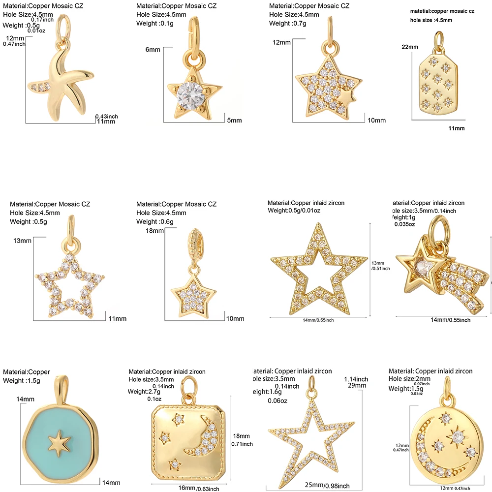 Cute Stars and Moon Charm Jewelry Production Designer Bohemian Pendant Resin Charm Diy Earrings Necklace Bracelet Amulet Dijes image 2