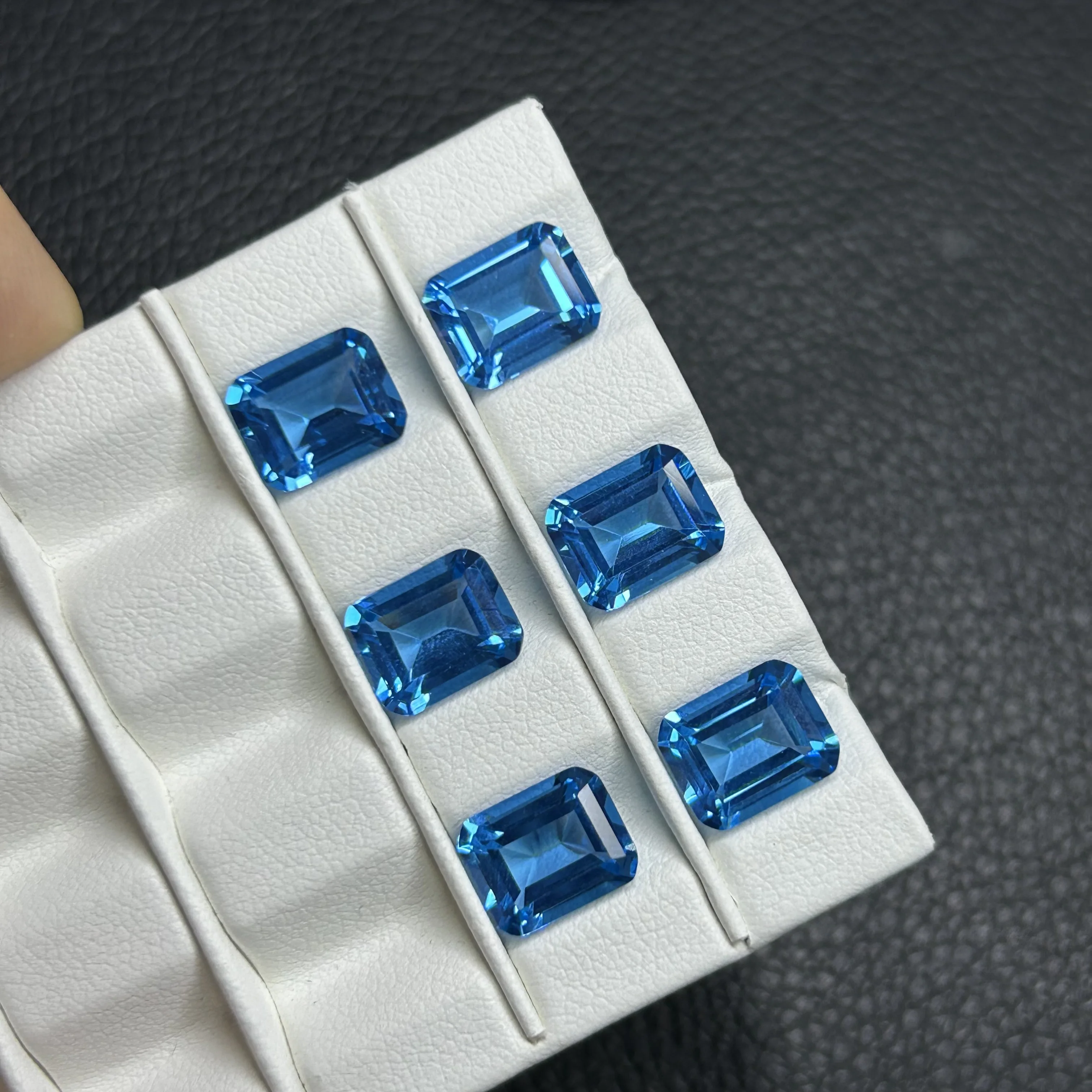 

Emerald Cut Topaz Blue Nano Lab Grown Octagon Nano Crystal Gemstone