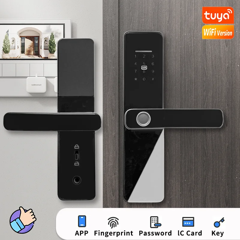 

PHIPULO New Tuya WIFI Smart Door Lock Digital Electronic Lock One-click Biometric Lock Fingerprint Lock