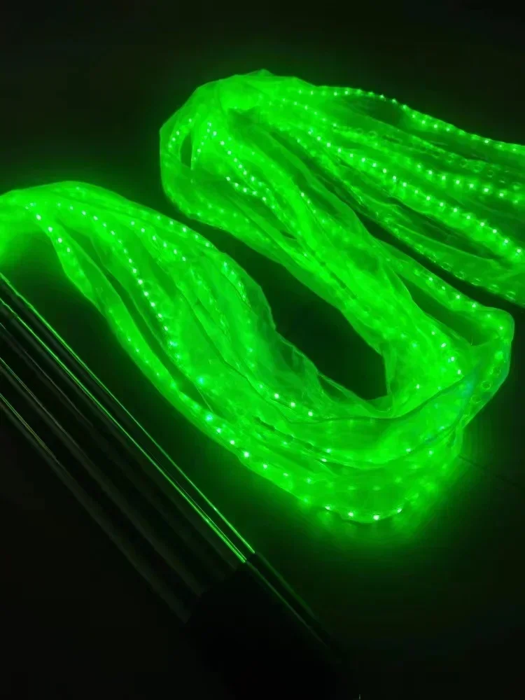 LED الملونة مضيئة الصالة الرياضية أشرطة APP عن بعد Rgb توهج Led Poi الدعائم الجمباز الإيقاعي الرقص الشرقي الشريط على عصا قابلة للشحن